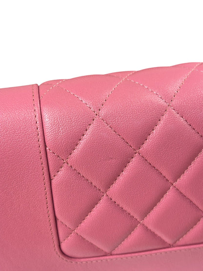 Chanel Pink Lambskin Mademoiselle Flap Wallet On Chain 2018