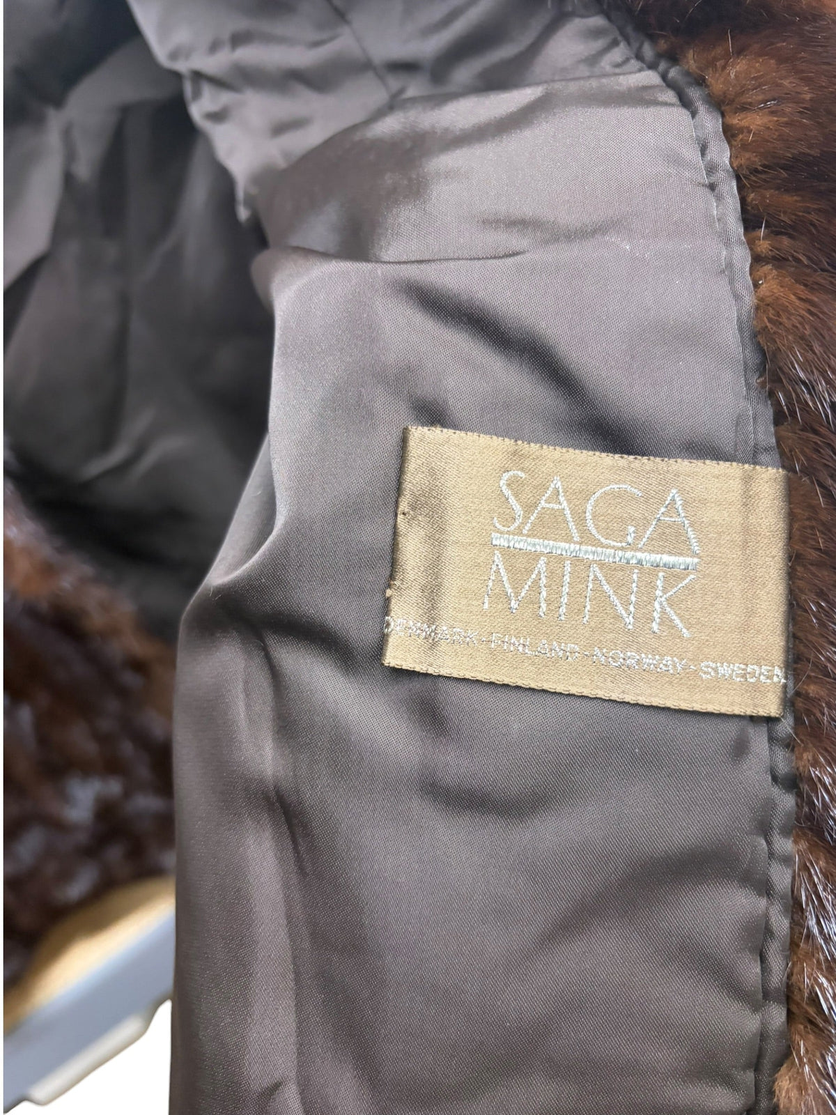 Vintage Saga Mink Dark Hazel Brown Coat
