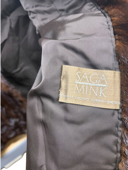 Vintage Saga Mink Dark Hazel Brown Coat