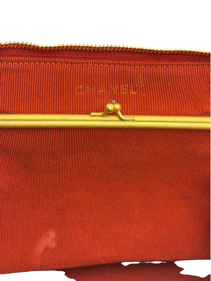 Chanel Vintage Red Quilted Tweed Shoulder Bag 1994