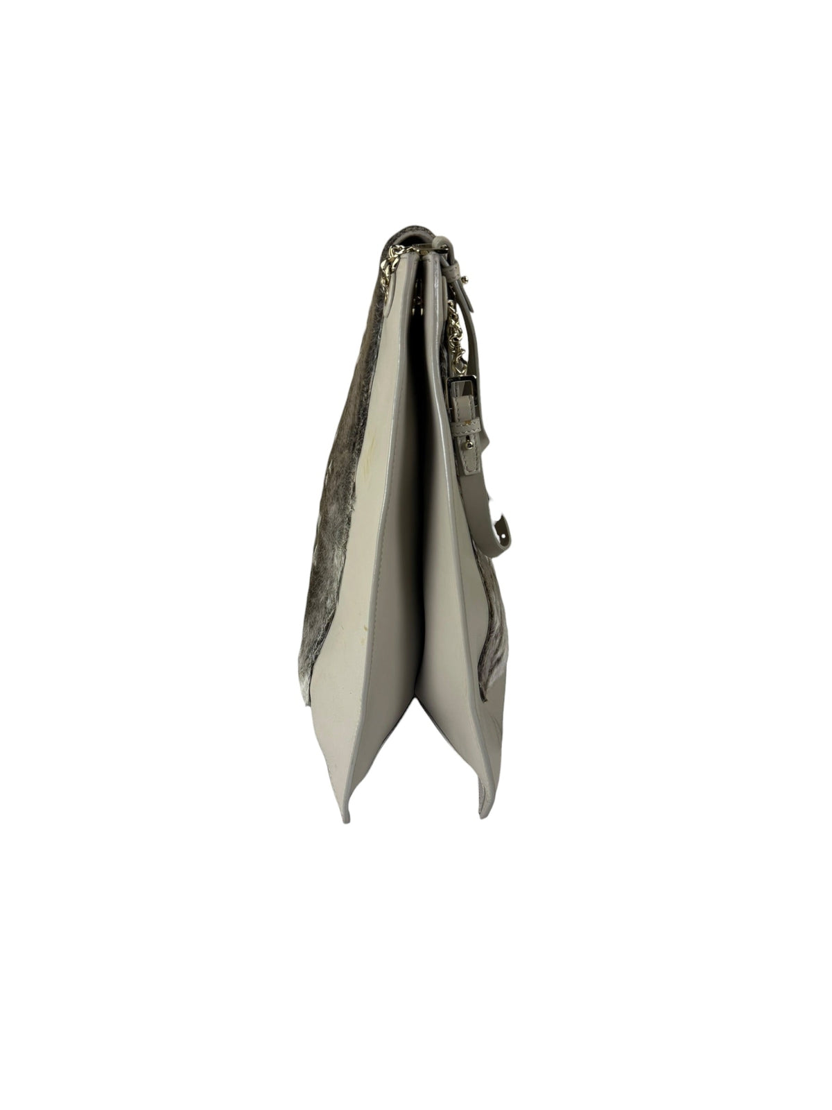 Jasonwu Grey Leather Lamb Fur Flap Tote