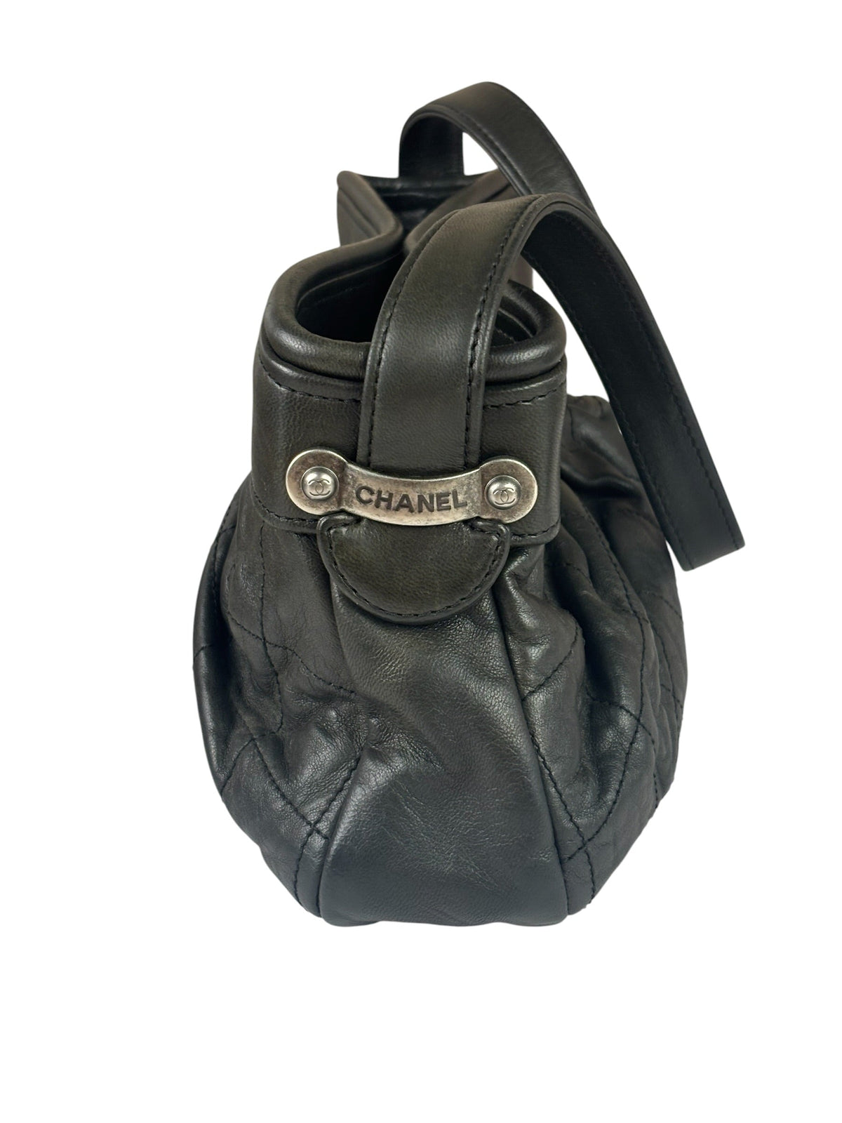 Chanel Grey Quilted Leather Tote Bag 2006