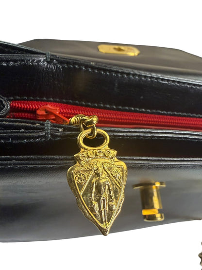 Gucci Black Leather Flap Crossbody Bag