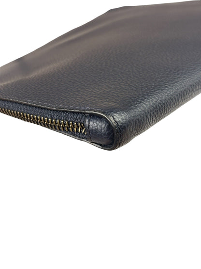 Coach Navy Pebbled Leather Laptop Case