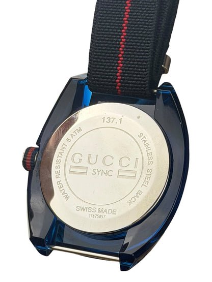Gucci Sync Navy with Black Nylon Strap
