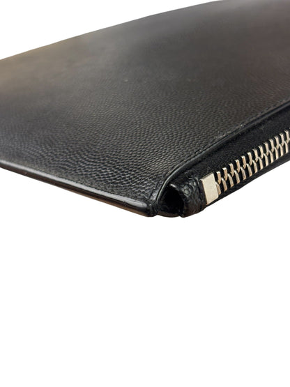 Yves Saint Laurent Black Pebbled Leather Pouch