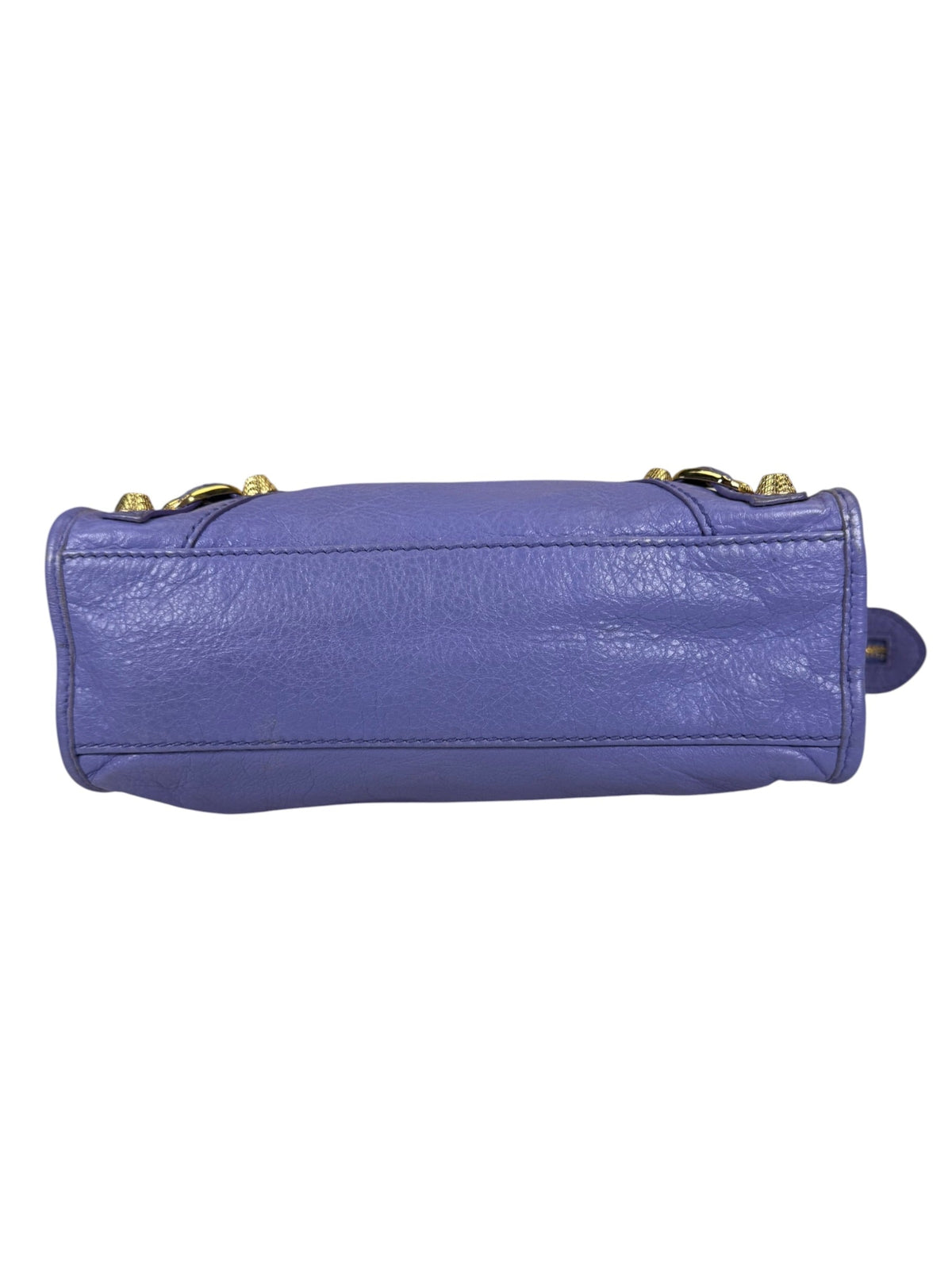 Balenciaga Purple Lambskin Moto City Two-Way Bag