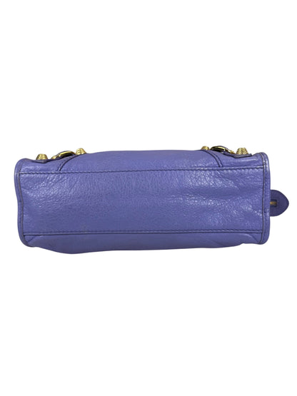 Balenciaga Purple Lambskin Moto City Two-Way Bag