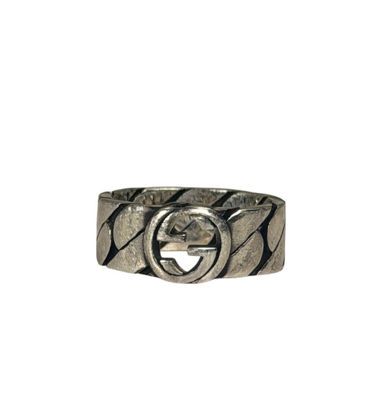Gucci GG Interlocking Silver Ring 925