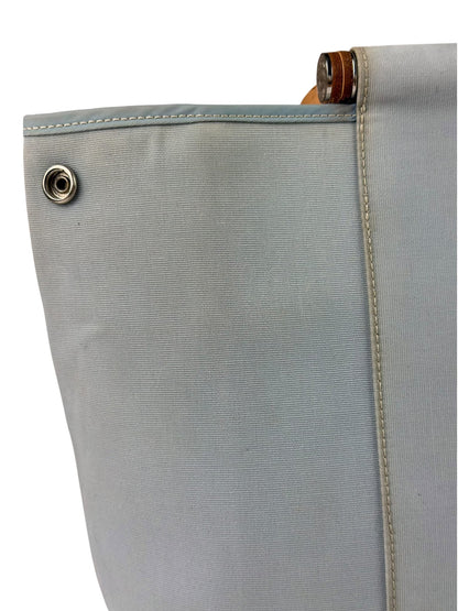 Hermes Light Blue Canvas Leather Trim Cabag Elan Tote