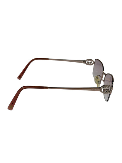 Gucci GG Rose Pink Tint Semi-Rimless Eyeglasses