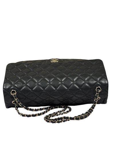 Chanel Black Quilted Caviar Jumbo Flap Bag 2021