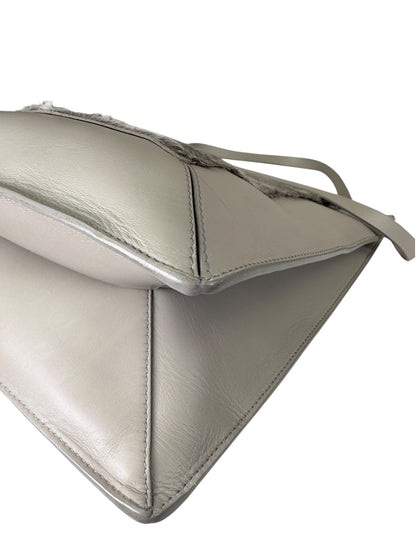 Jasonwu Grey Leather Lamb Fur Flap Tote