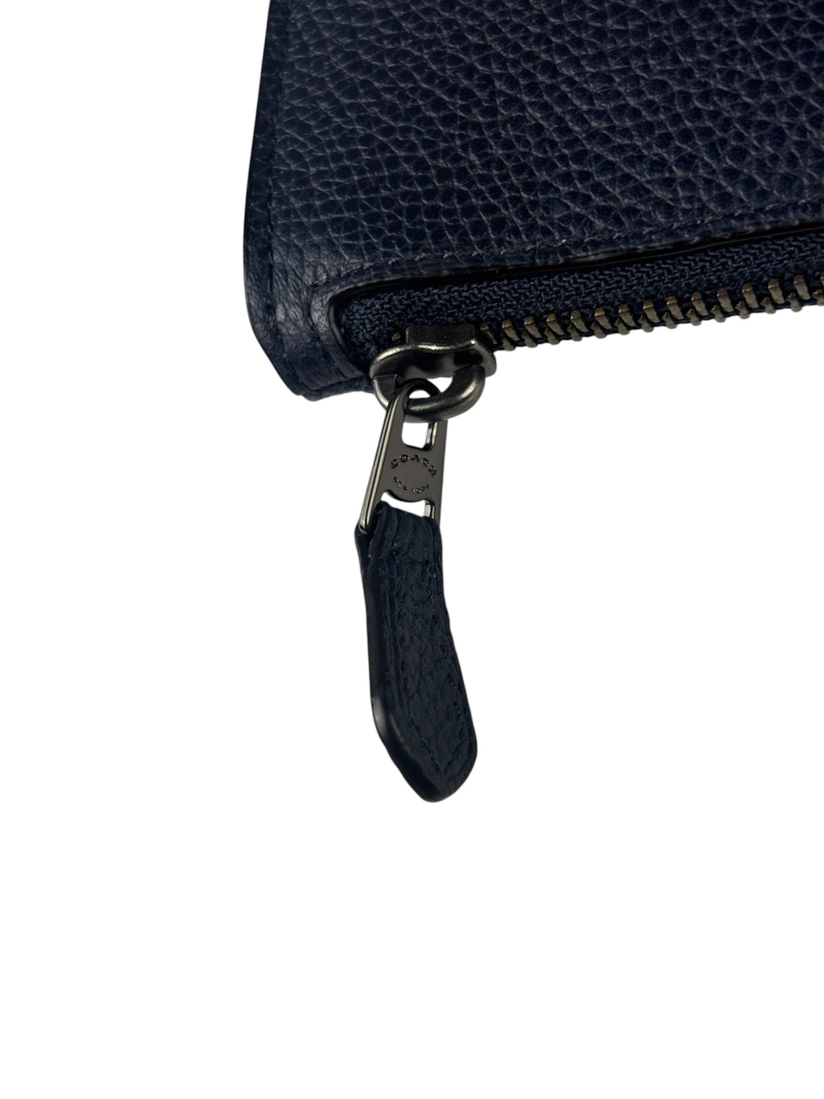Coach Navy Pebbled Leather Laptop Case