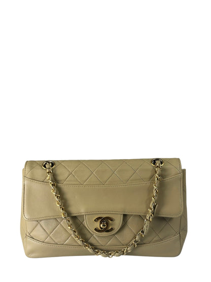 Chanel Vintage Beige Quilted Leather Diana Flap Bag 1989