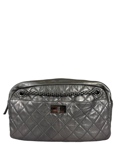 Chanel Metallic Silver Quilted Calfskin Reissue Camera Bag 2008