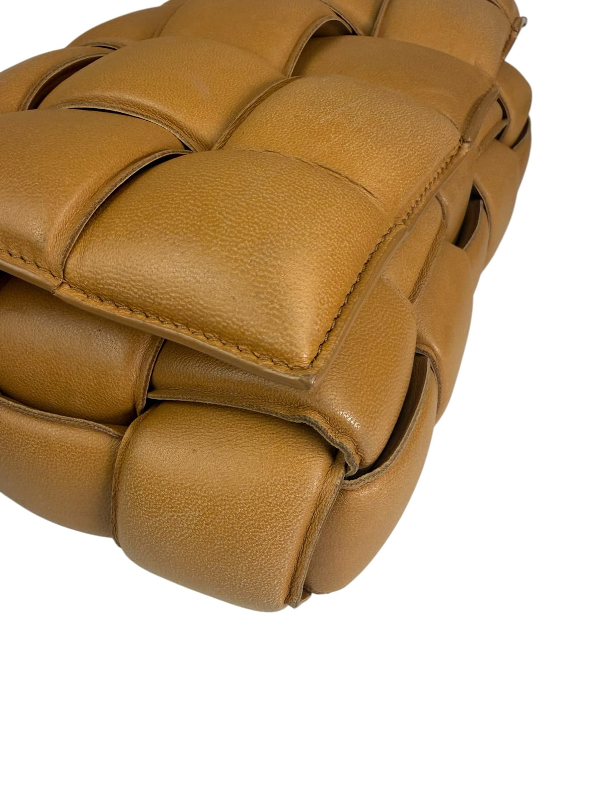Bottega Veneta Honey Brown Leather Intrecciato Flap Bag