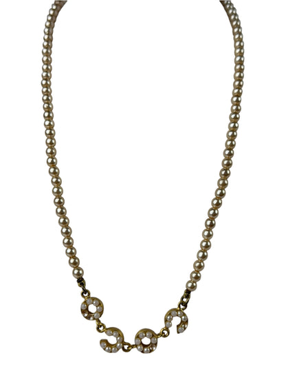 Chanel Vintage Coco Pearl/CC Pendant Necklace