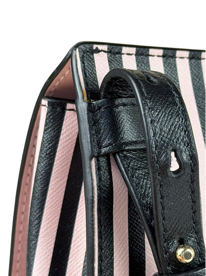 Salvatore Ferragamo Pink/Black Striped Crossbody Bag