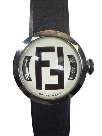 Fendi 8010L White Small Bubble Face Rubber Strap