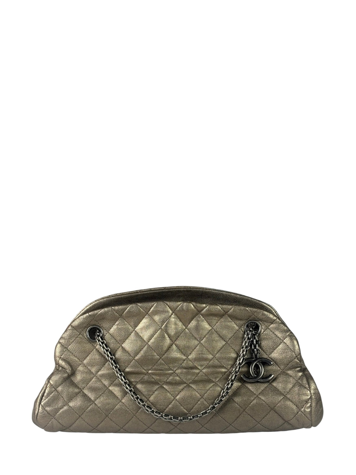 Chanel Metallic Gold Quilted Caviar Just Mademoiselle Bowling Bag 2010