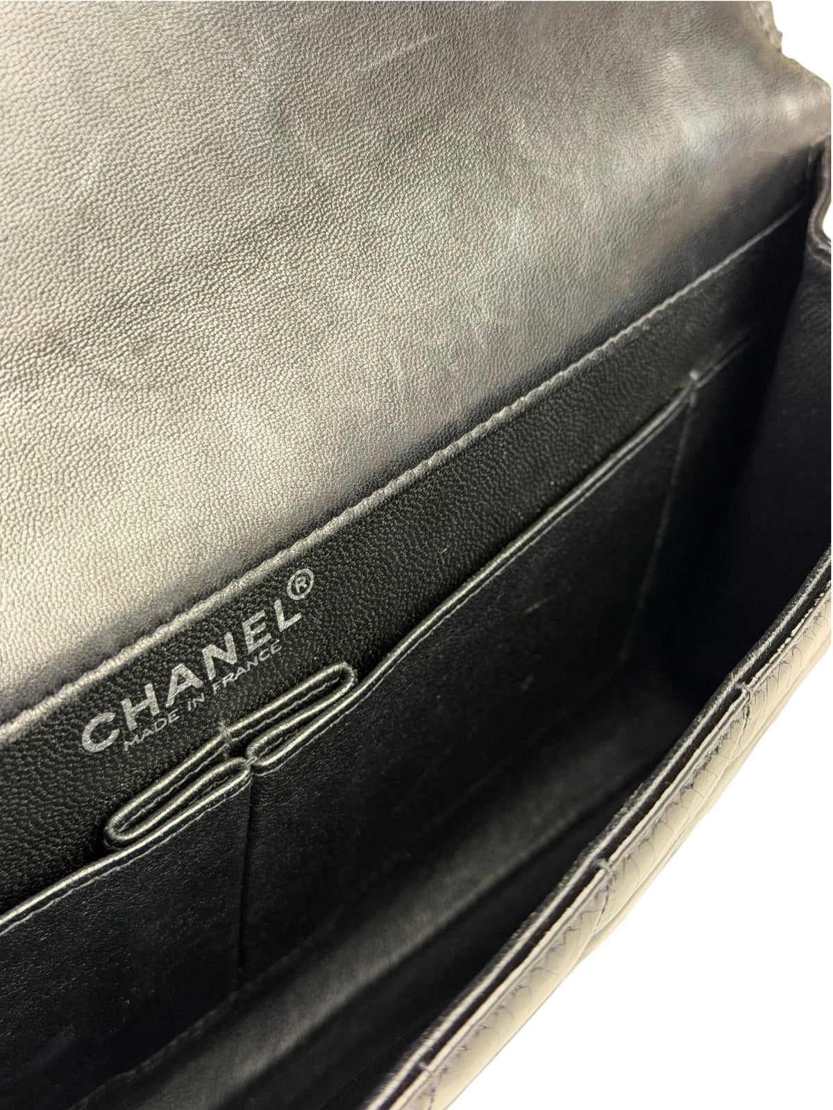 Chanel Black Patent Leather Chocolate Bar Flap Bag 2000