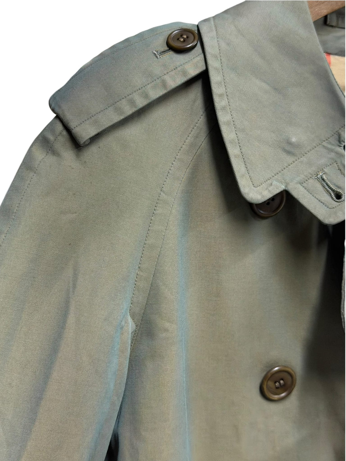 Burberry Vintage Sage Green Trench Coat