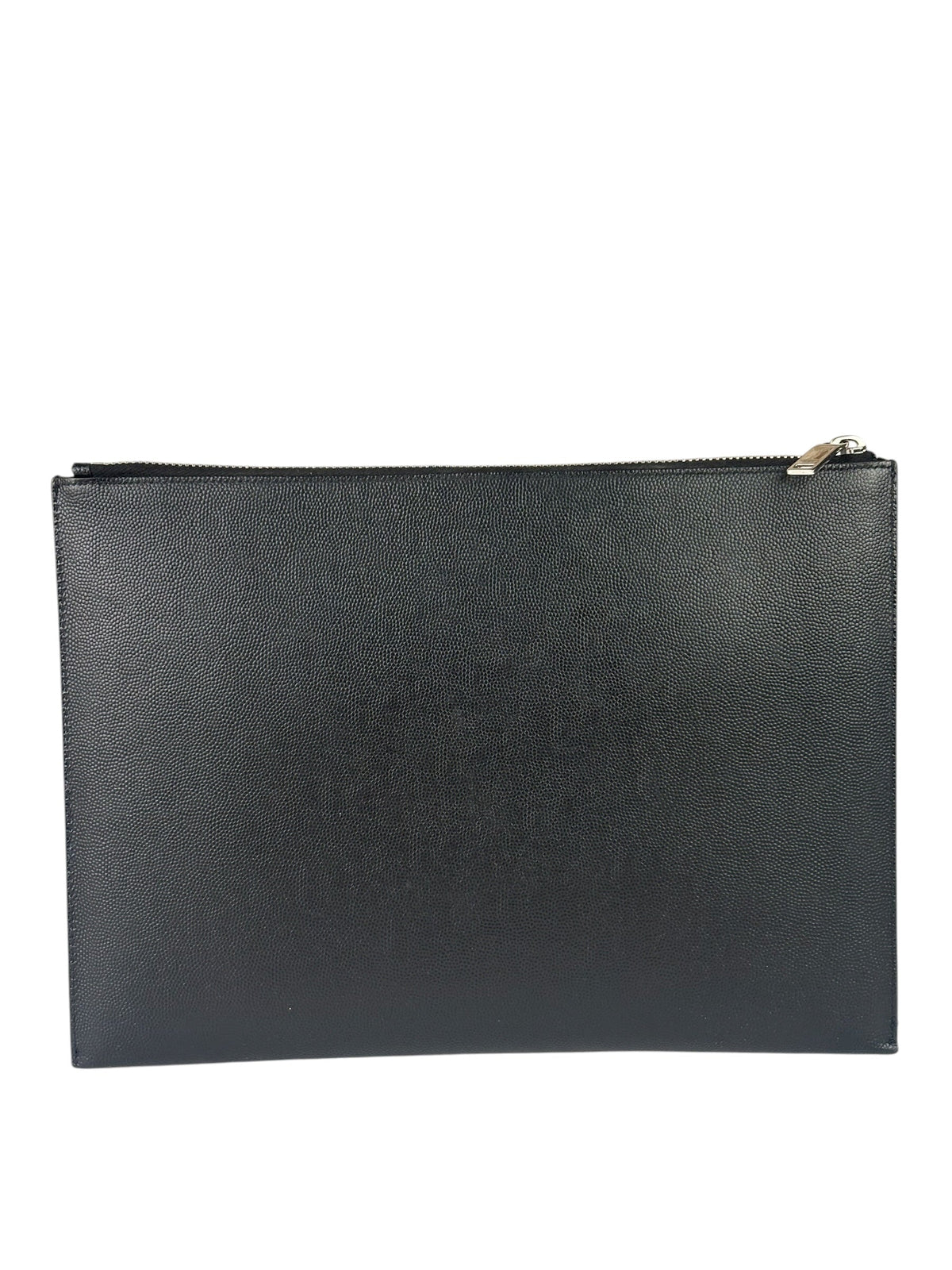 Yves Saint Laurent Black Pebbled Leather Pouch
