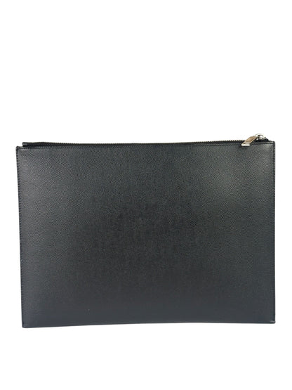 Yves Saint Laurent Black Pebbled Leather Pouch