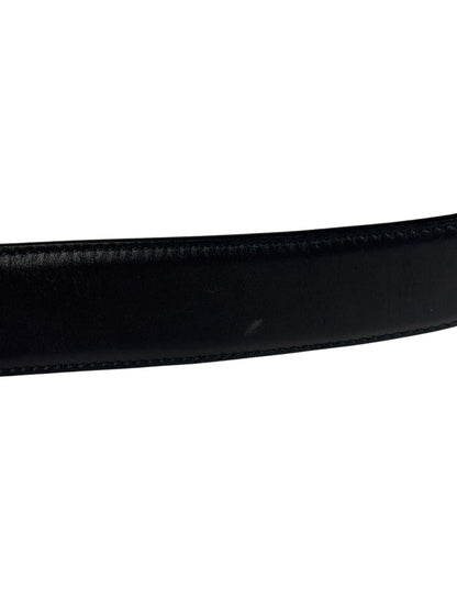 Gucci Black Leather GG Buckle Belt