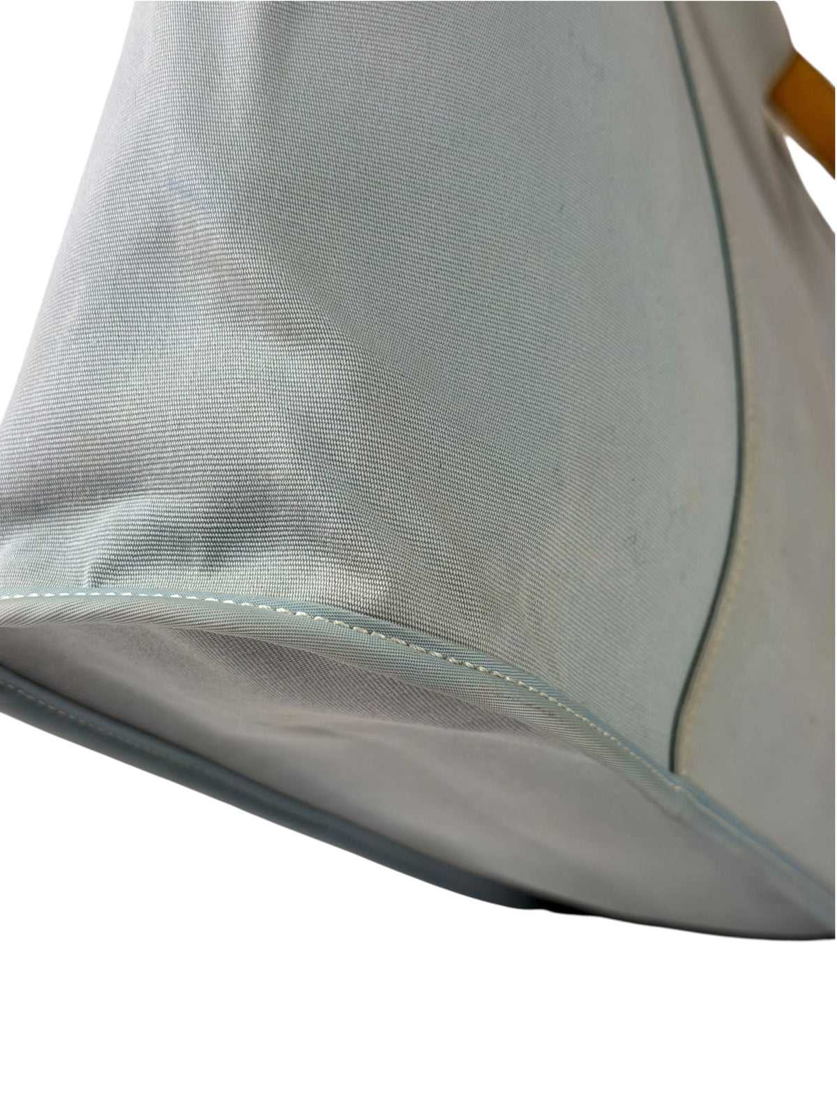 Hermes Light Blue Canvas Leather Trim Cabag Elan Tote