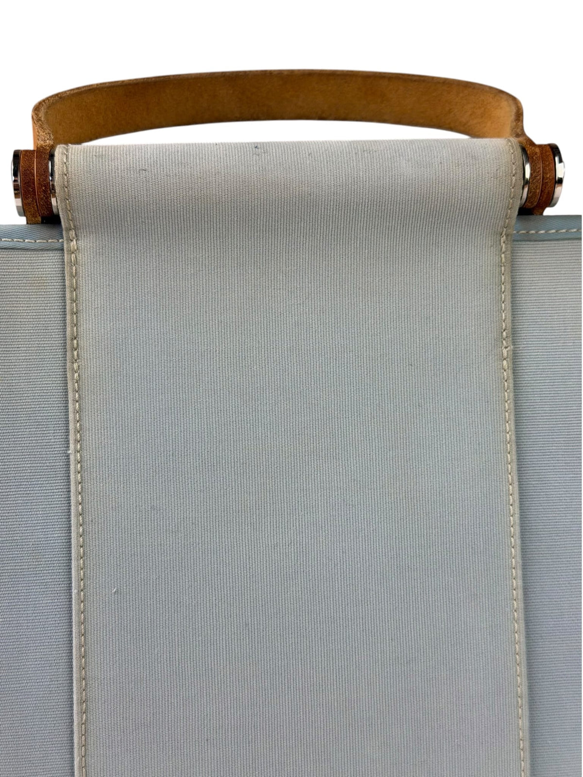 Hermes Light Blue Canvas Leather Trim Cabag Elan Tote