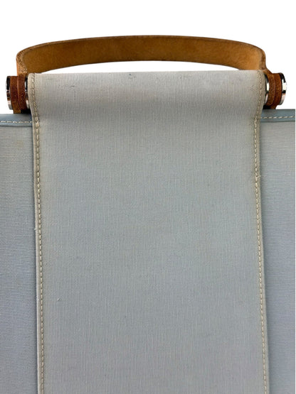 Hermes Light Blue Canvas Leather Trim Cabag Elan Tote