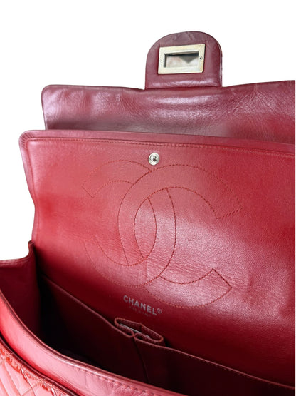 Chanel Red Patent  Quilted Double 2.55 Flap 2009
