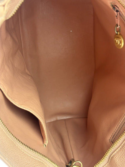 Chanel Vintage Light Pink Caviar Leather Medallion Tote Bag 2000s