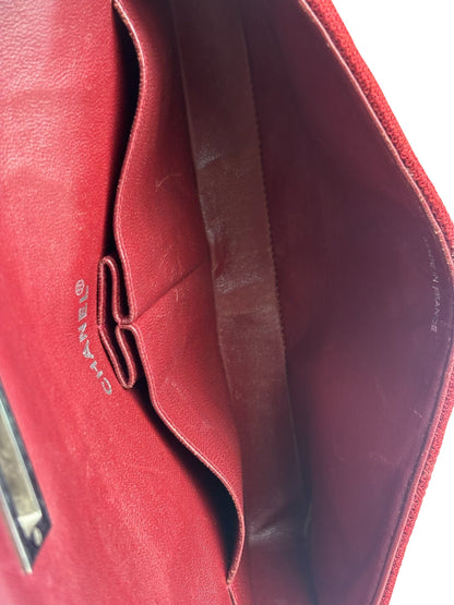 Chanel Dark Red East West Chocolate Bar Patent Trim Handbag 2002-03