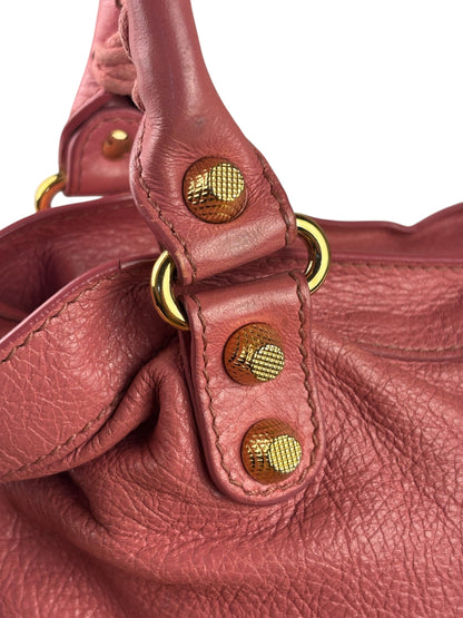 Balenciaga Pink Lambskin Velo Moto Two-Way Bag