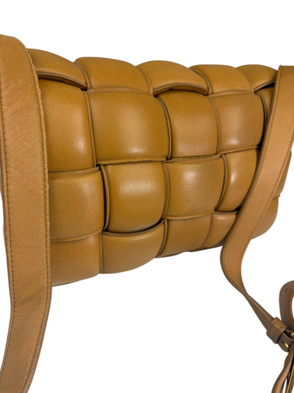 Bottega Veneta Honey Brown Leather Intrecciato Flap Bag