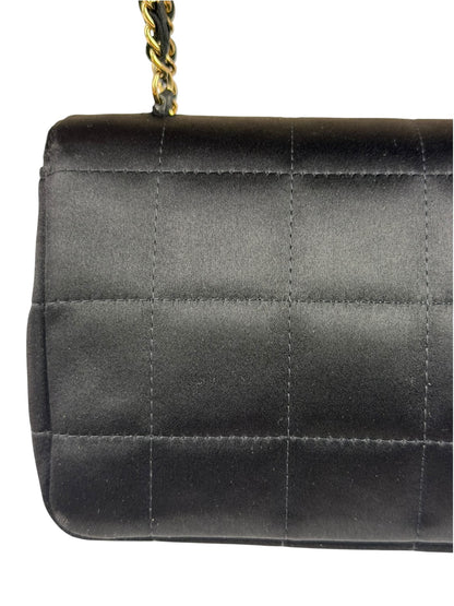 Chanel Black Satin Chocolate Bar Mini East-West Flap Bag