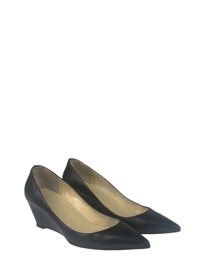 Christian Louboutin Black Leather Agneska Wave Pump