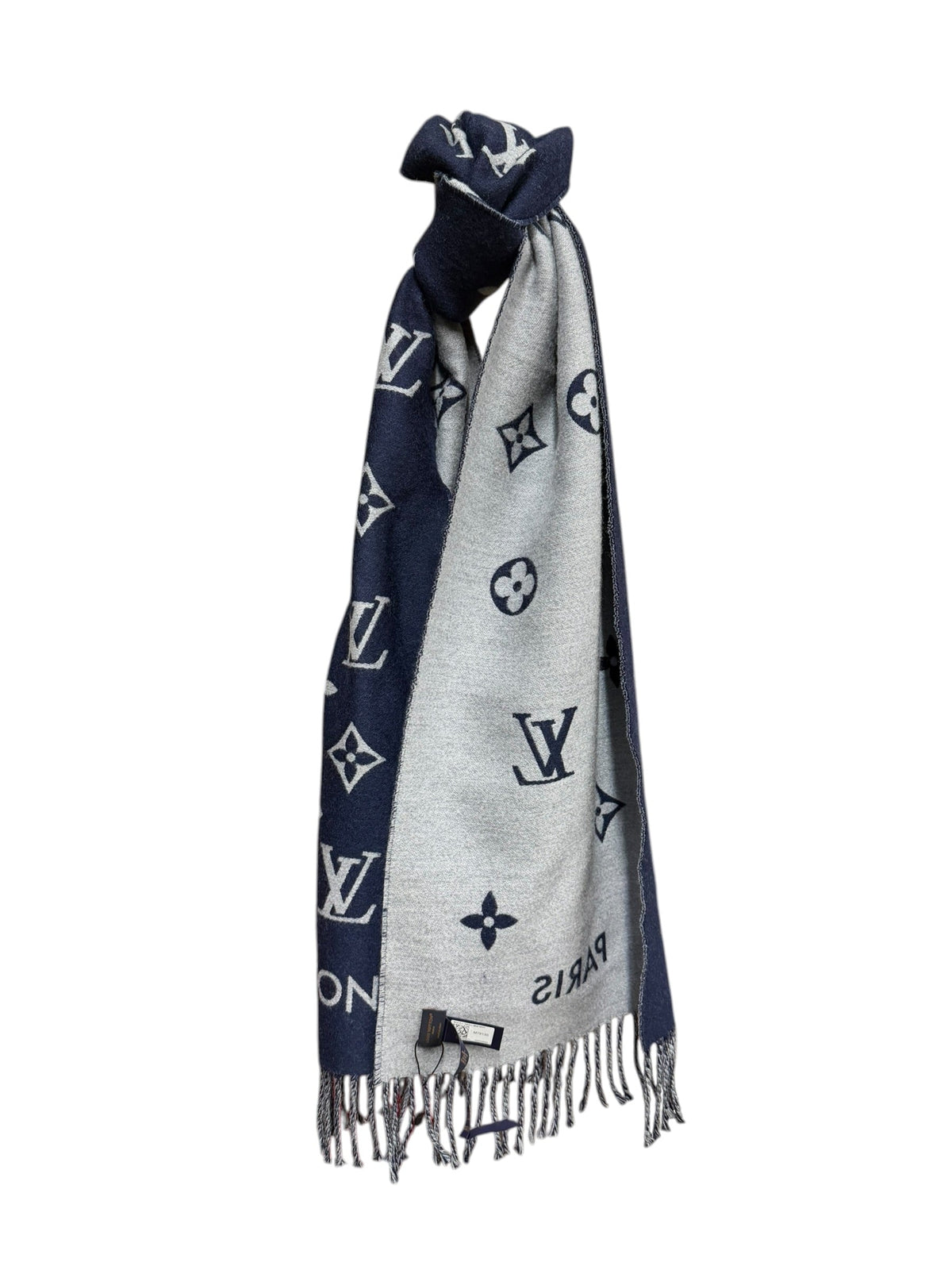 Louis Vuitton Blue Reykjavik All About Monogram Wool Scarf
