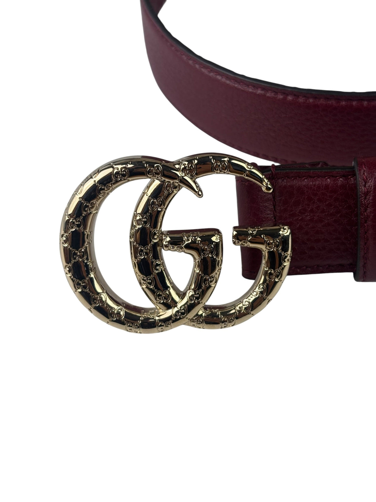 Gucci Burgundy GG Marmont Leather Belt