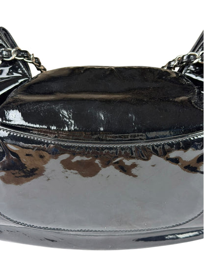 Chanel Black Patent Leather Camellia Petals Shoulder Bag 2010