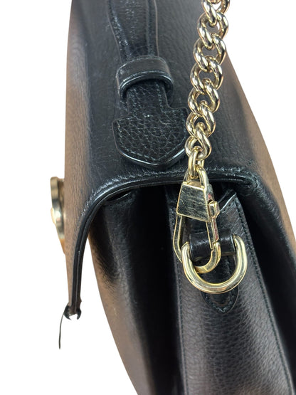 Gucci Black Calfskin Small Dollar Interlocking G Two-Way Bag