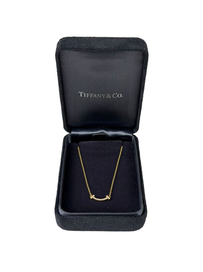 Tiffany & Co.T Smile Yellow Gold & Diamonds Pendant Necklace