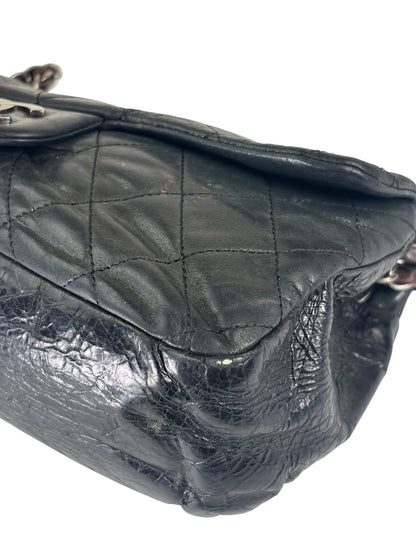 Chanel Black/Grey Quilted Calfskin Matelassè Iridescent Flap Bag 2009