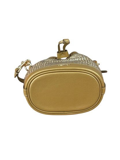 Coach Yellow Gold Mini Bucket Crystal Two-Way Bag