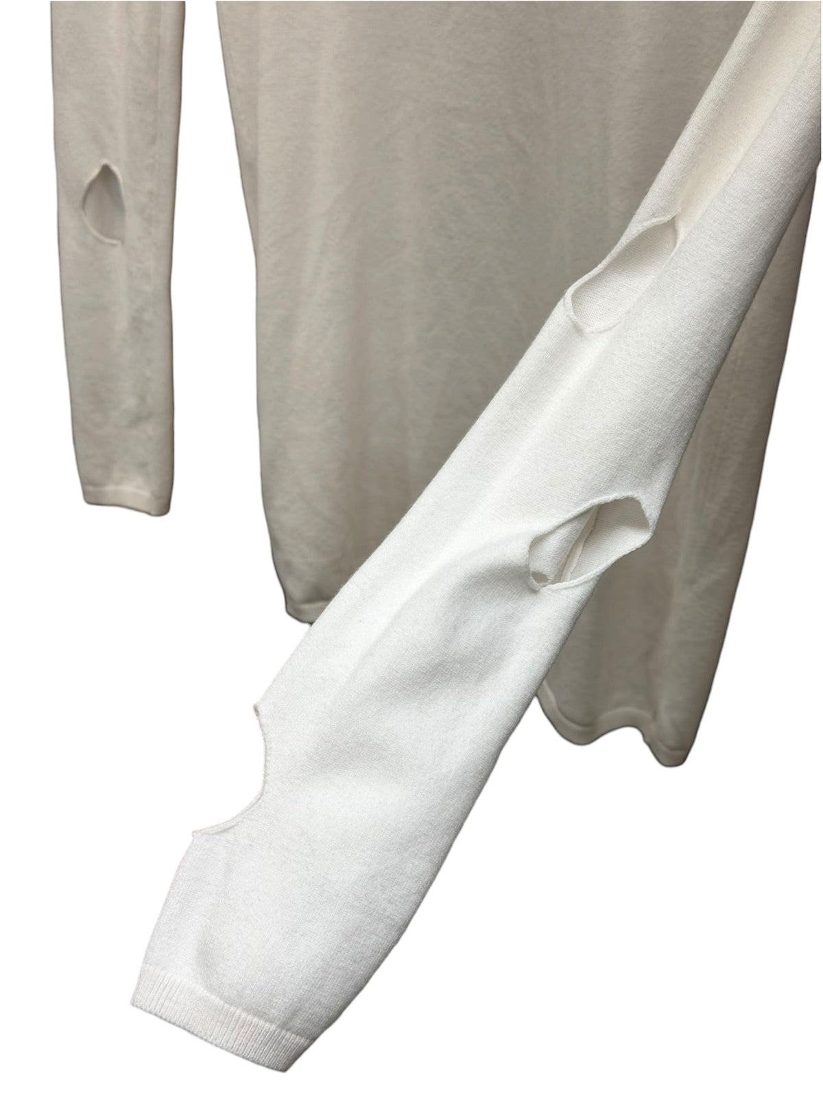 Prada White Cutout Mock Neck Long Sleeve Top