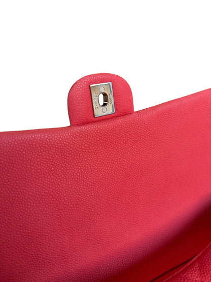Chanel Coral Pink Matte Quilted Caviar Flap Shoulder Bag 2012