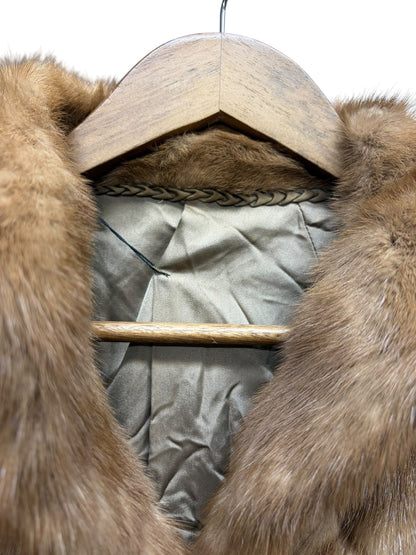 Vintage Light Brown Quilted Mink Fur Coat